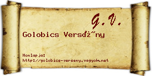 Golobics Versény névjegykártya